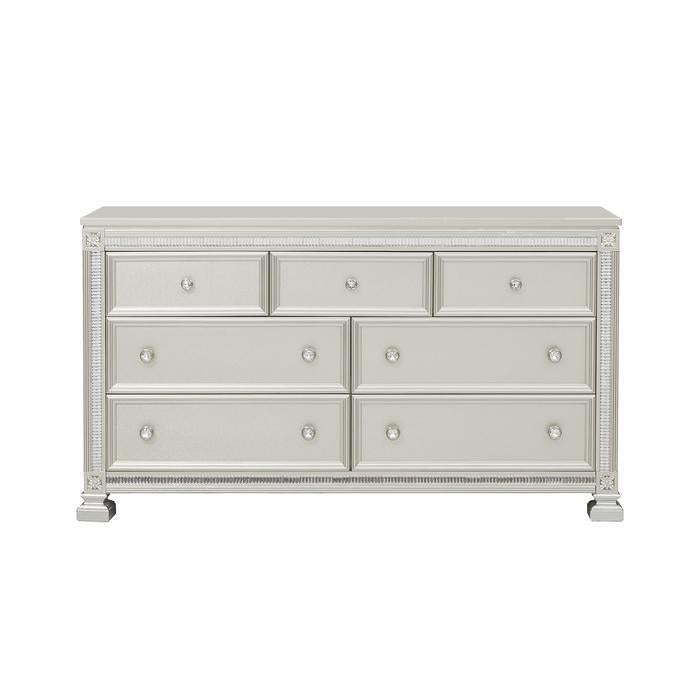 Bevelle 7 Drawer Dresser in Silver 1958-5 - Furniture 4 Less Outlet (Salinas,CA)