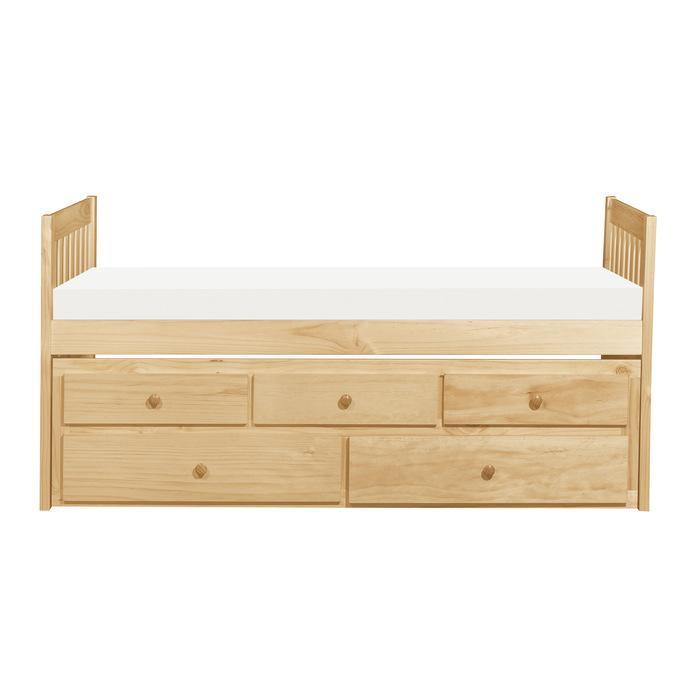 Bartly Twin/Twin Trundle Bed w/ 2 Storage Drawers in Natural B2043PR-1 - Furniture 4 Less Outlet (Salinas,CA)