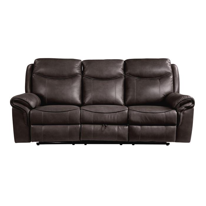 Aram Double Glider Reclining Sofa in Brown 8206BRW-3 - Furniture 4 Less Outlet (Salinas,CA)