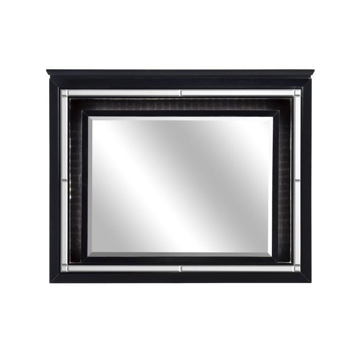 Allura Mirror in Black 1916BK-6 - Furniture 4 Less Outlet (Salinas,CA)