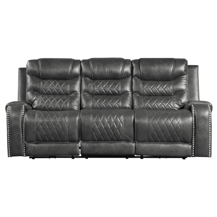 Putnam Double Reclining Sofa with Drop-Down in Gray 9405GY-3 - Furniture 4 Less Outlet (Salinas,CA)