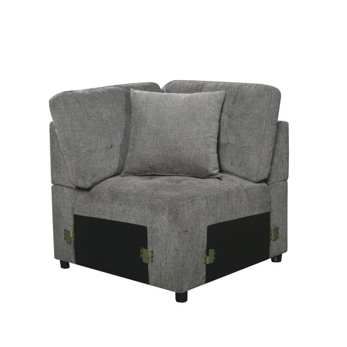 Logansport Corner Seat with 1 Pillow in Gray 9401GRY-CR - Furniture 4 Less Outlet (Salinas,CA)