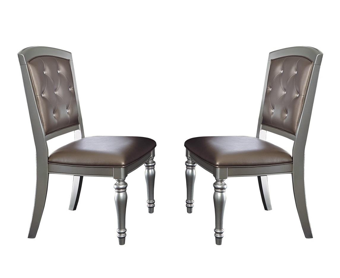 Orsina Side Chair in Silver (Set of 2) - Furniture 4 Less Outlet (Salinas,CA)