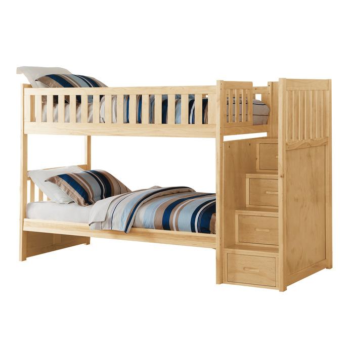 Bartly Bunk Bed w/ Reversible Storage in Natural B2043SB-1 - Furniture 4 Less Outlet (Salinas,CA)