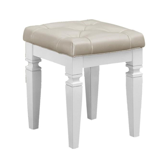 Allura Vanity Stool in White 1916W-14 - Furniture 4 Less Outlet (Salinas,CA)