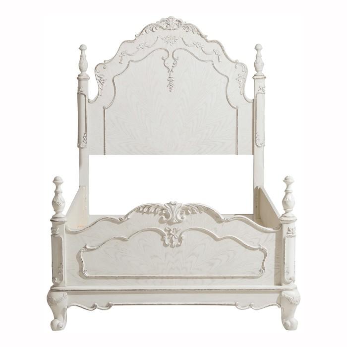 Cinderella Twin Poster Bed in Antique White 1386TNW-1 - Furniture 4 Less Outlet (Salinas,CA)