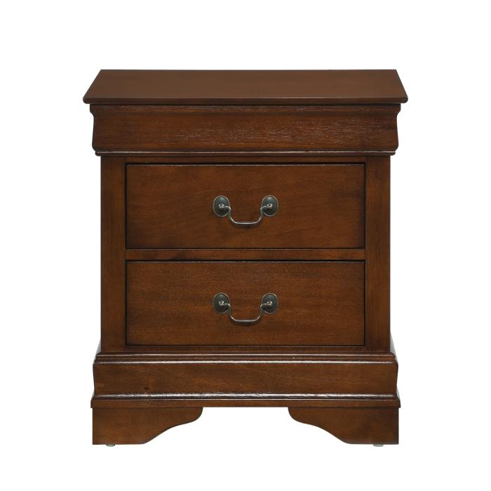 Mayville 2 Drawer Nightstand in Brown Cherry 2147-4 - Furniture 4 Less Outlet (Salinas,CA)