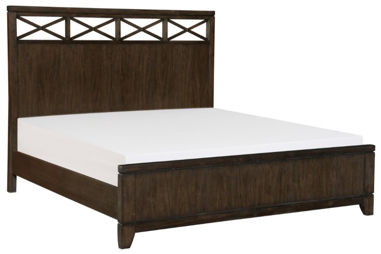 Griggs Queen Panel Bed in Dark Brown 1669-1 - Furniture 4 Less Outlet (Salinas,CA)