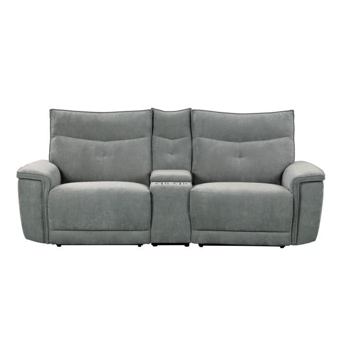 Tesoro Power Double Reclining Loveseat in Dark Gray 9509DG-2CNPWH - Furniture 4 Less Outlet (Salinas,CA)