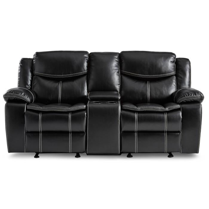 Bastrop Double Glider Reclining Loveseat in Black 8230BLK-2 - Furniture 4 Less Outlet (Salinas,CA)