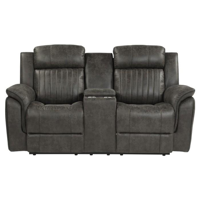 Centeroak Double Reclining Loveseat in Gray 9479BRG-2 - Furniture 4 Less Outlet (Salinas,CA)