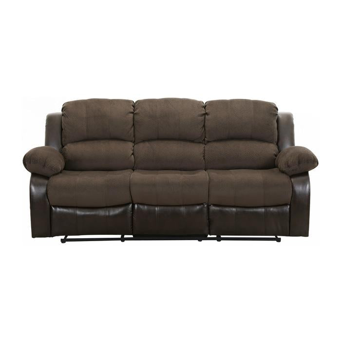 Granley Double Reclining Sofa in Chocolate 9700FCP-3 - Furniture 4 Less Outlet (Salinas,CA)