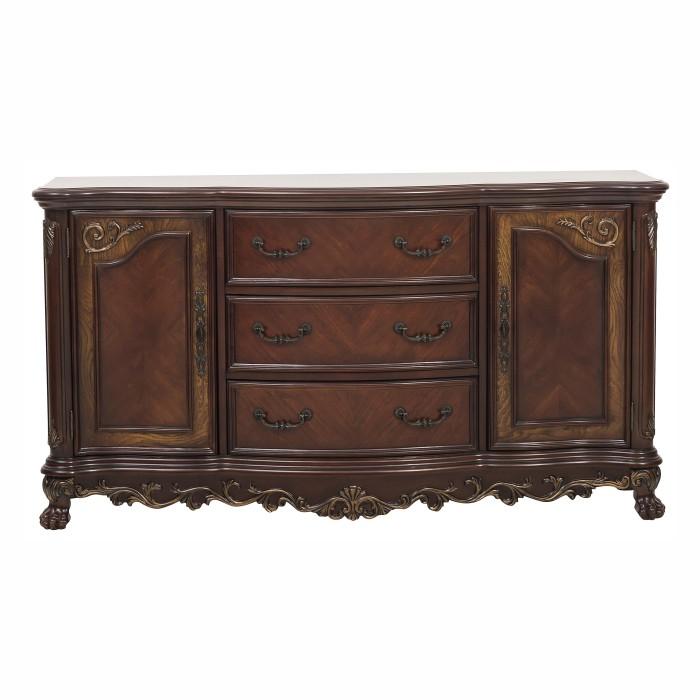 Deryn Park Buffet/Server in Dark Cherry 2243-55 - Furniture 4 Less Outlet (Salinas,CA)