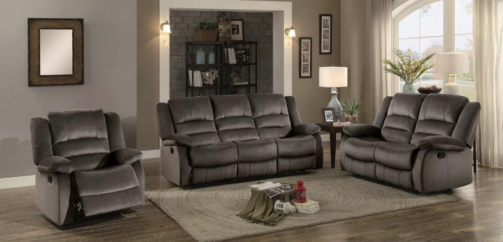 Jarita Double Reclining Sofa in Chocolate - Furniture 4 Less Outlet (Salinas,CA)