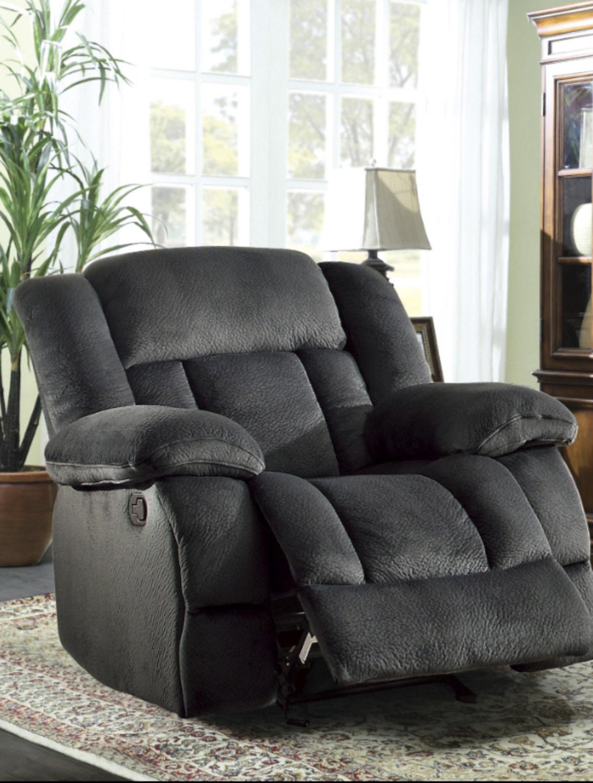 Laurelton Glider Reclining Chair in Charcoal 9636CC-1 - Furniture 4 Less Outlet (Salinas,CA)