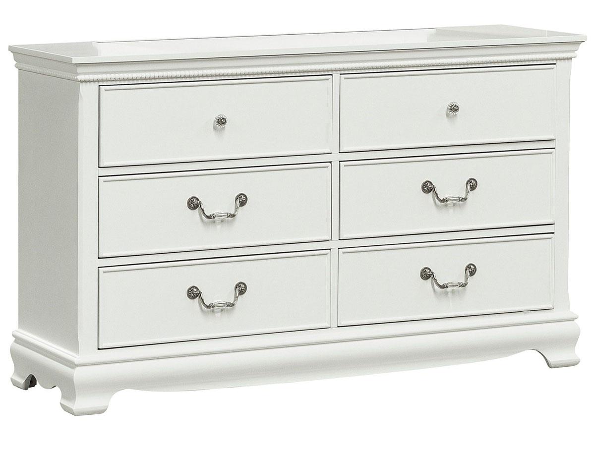 Lucida 6 Drawer Dresser in White 2039W-5 - Furniture 4 Less Outlet (Salinas,CA)