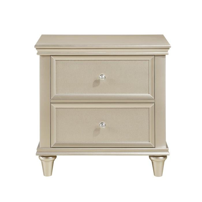 Celandine 2 Drawer Nightstand in Silver 1928-4 - Furniture 4 Less Outlet (Salinas,CA)