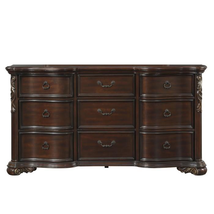 Royal Highlands 9 Drawer Dresser in Rich Cherry 1603-5 - Furniture 4 Less Outlet (Salinas,CA)
