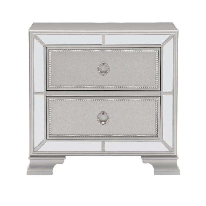 Avondale Nightstand in Silver 1646-4 - Furniture 4 Less Outlet (Salinas,CA)