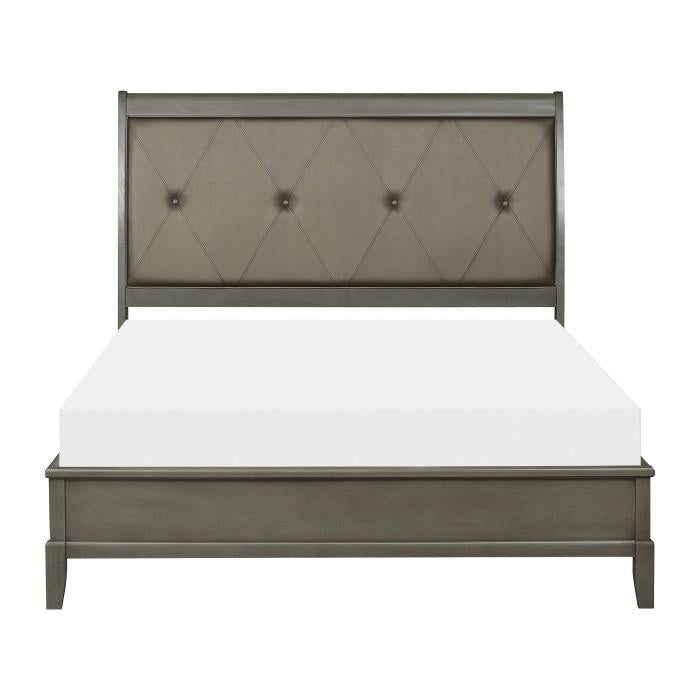 Cotterill Queen Upholstered Sleigh Bed in Gray 1730GY-1 - Furniture 4 Less Outlet (Salinas,CA)