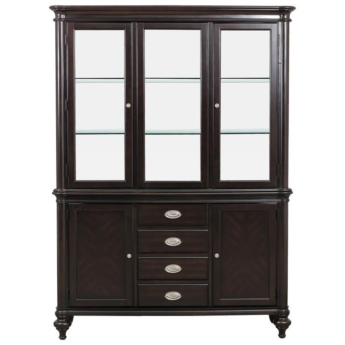 Marston Buffet with Hutch in Dark Cherry 2615DC-50-55 - Furniture 4 Less Outlet (Salinas,CA)