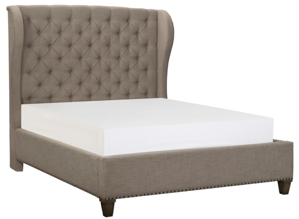 Vermillion Queen Upholstered Panel Bed in Gray 5442-1 - Furniture 4 Less Outlet (Salinas,CA)