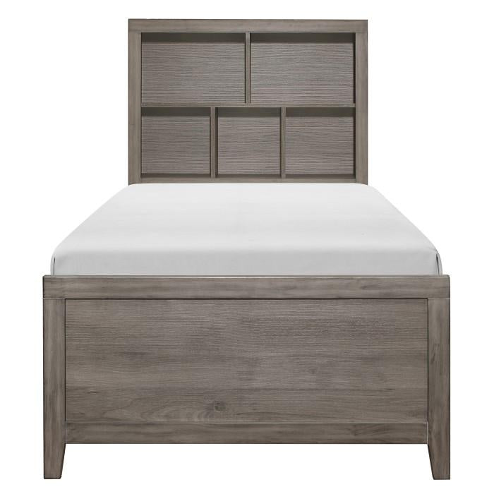 Woodrow Twin Platform Bed in Gray 2042NBT-1