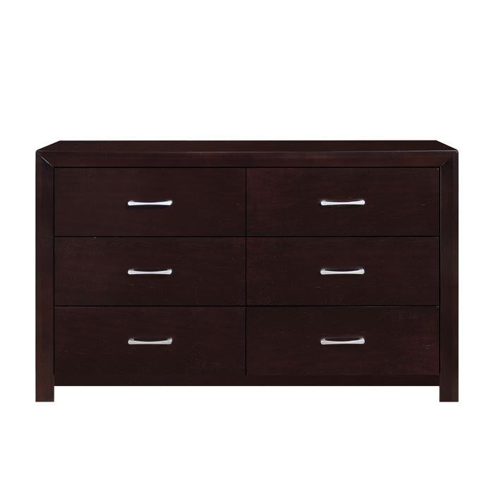 Edina 6 Drawer Dresser in Espresso-Hinted Cherry 2145-5 - Furniture 4 Less Outlet (Salinas,CA)