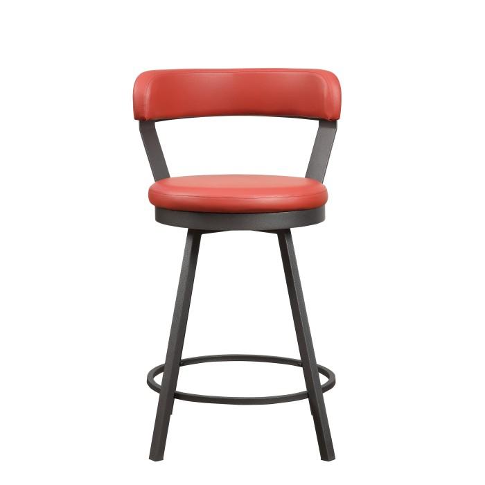 5566-24RD - Swivel Counter Height Chair, Red - Furniture 4 Less Outlet (Salinas,CA)