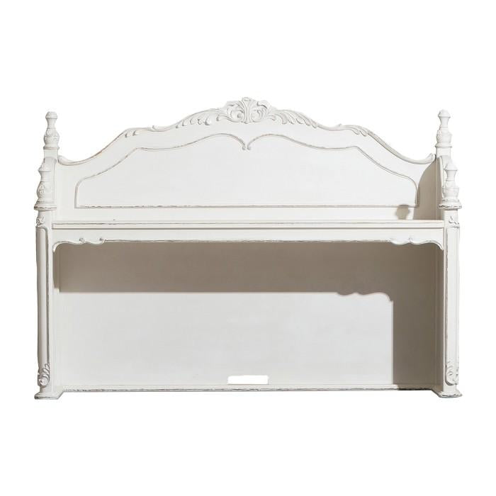 Cinderella Writing Desk and Hutch in Antique White with Grey Rub-Through - Furniture 4 Less Outlet (Salinas,CA)
