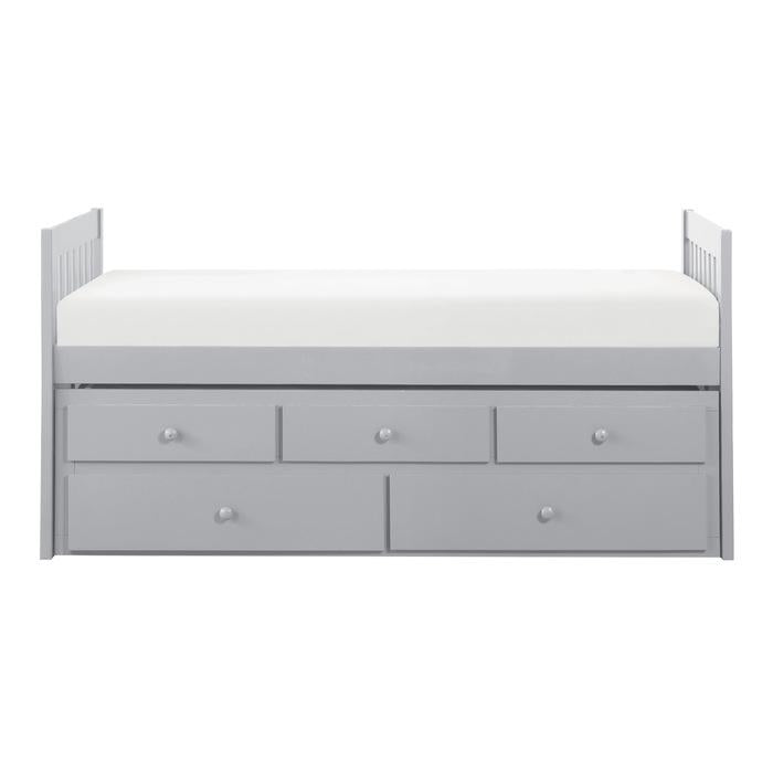 Orion Twin/Twin Trundle Bed w/ 2 Storage in Gray B2063PR-1 - Furniture 4 Less Outlet (Salinas,CA)