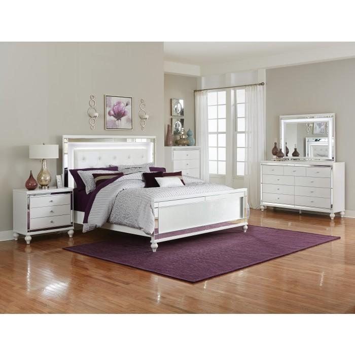 Alonza (3)California King Bed, LED Lighting - Furniture 4 Less Outlet (Salinas,CA)