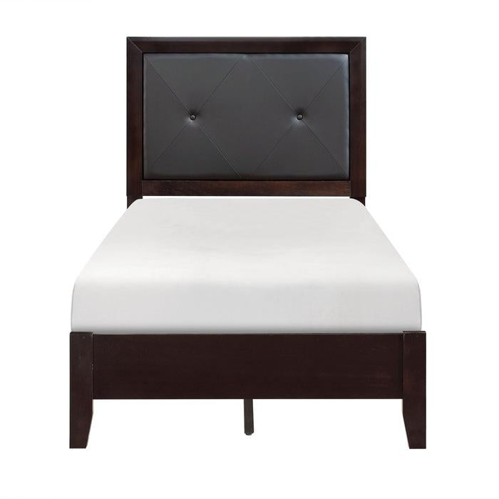 Edina Twin Panel Bed in Espresso-Hinted Cherry 2145T-1 - Furniture 4 Less Outlet (Salinas,CA)