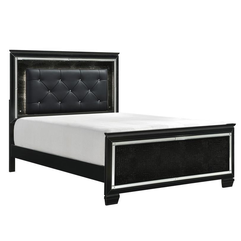 Allura Full Panel Bed in Black 1916FBK-1 - Furniture 4 Less Outlet (Salinas,CA)