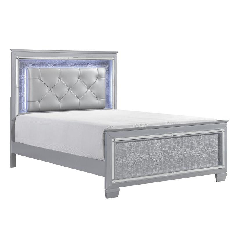Allura Queen Panel Bed in Silver 1916-1 - Furniture 4 Less Outlet (Salinas,CA)
