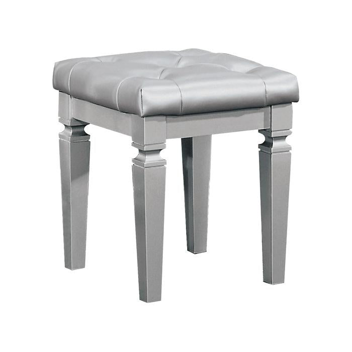 Allura Vanity Stool in Silver 1916-14 - Furniture 4 Less Outlet (Salinas,CA)