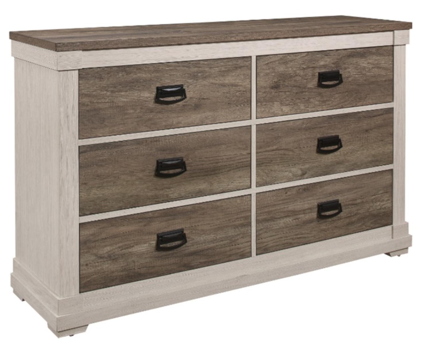 Arcadia Dresser in White & Weathered Gray 1677-5 - Furniture 4 Less Outlet (Salinas,CA)
