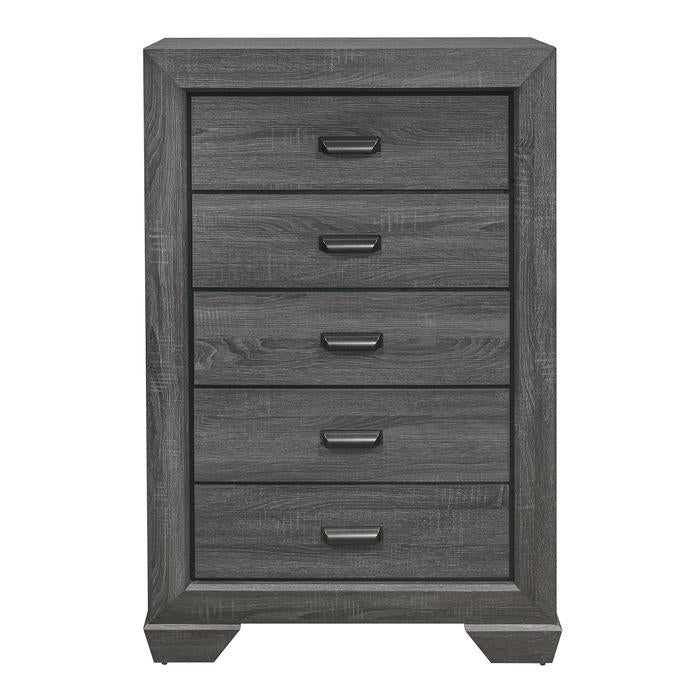Beechnut 5 Drawer Chest in Gray 1904GY-9 - Furniture 4 Less Outlet (Salinas,CA)