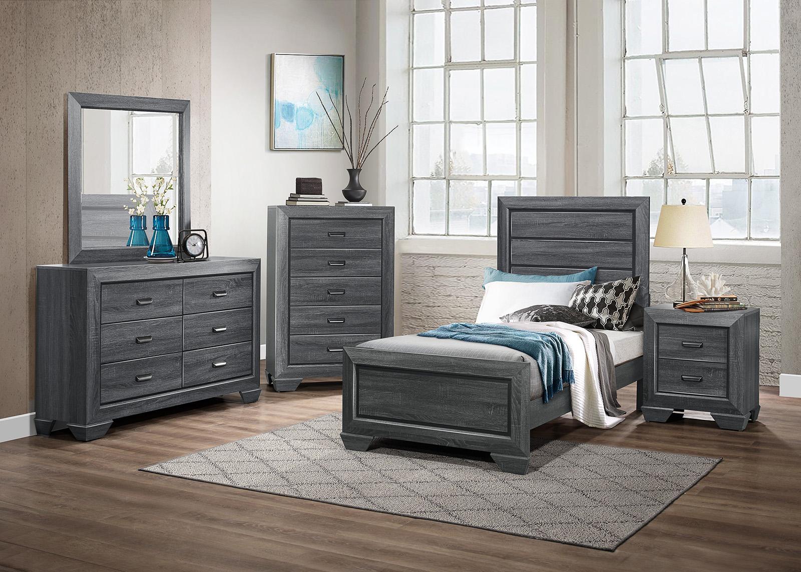 Beechnut Twin Bed in Gray 1904TGY-1 - Furniture 4 Less Outlet (Salinas,CA)