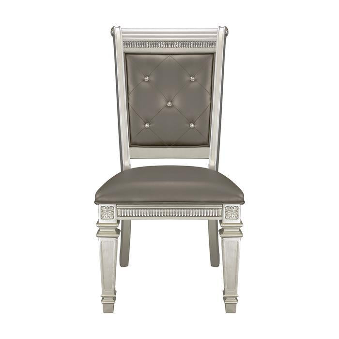 Bevelle Side Chair in Silver (Set of 2) 1958S - Furniture 4 Less Outlet (Salinas,CA)