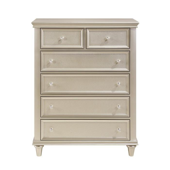 Celandine 6 Drawer Chest in Silver 1928-9 - Furniture 4 Less Outlet (Salinas,CA)