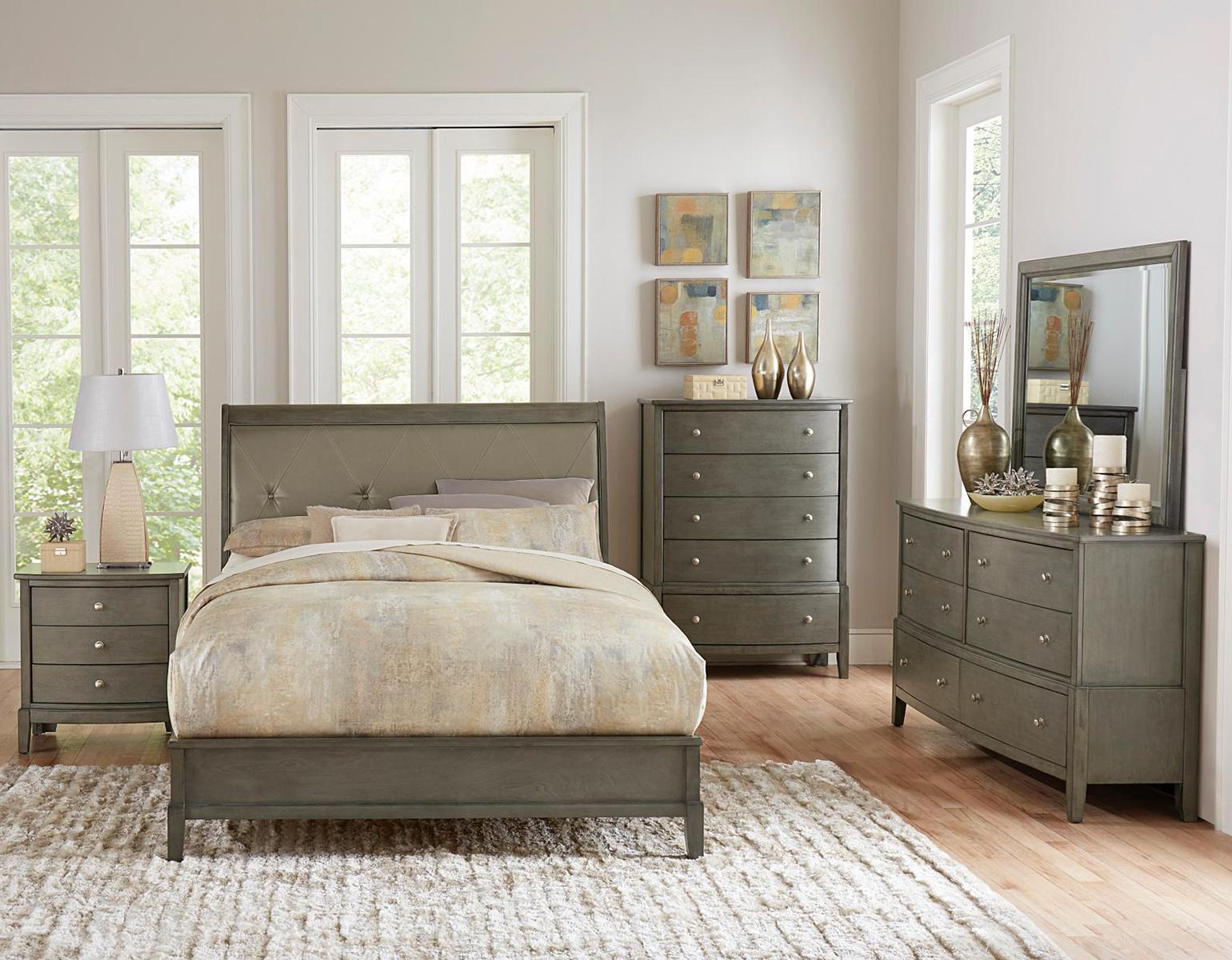 Cotterill Queen Upholstered Sleigh Bed in Gray 1730GY-1 - Furniture 4 Less Outlet (Salinas,CA)