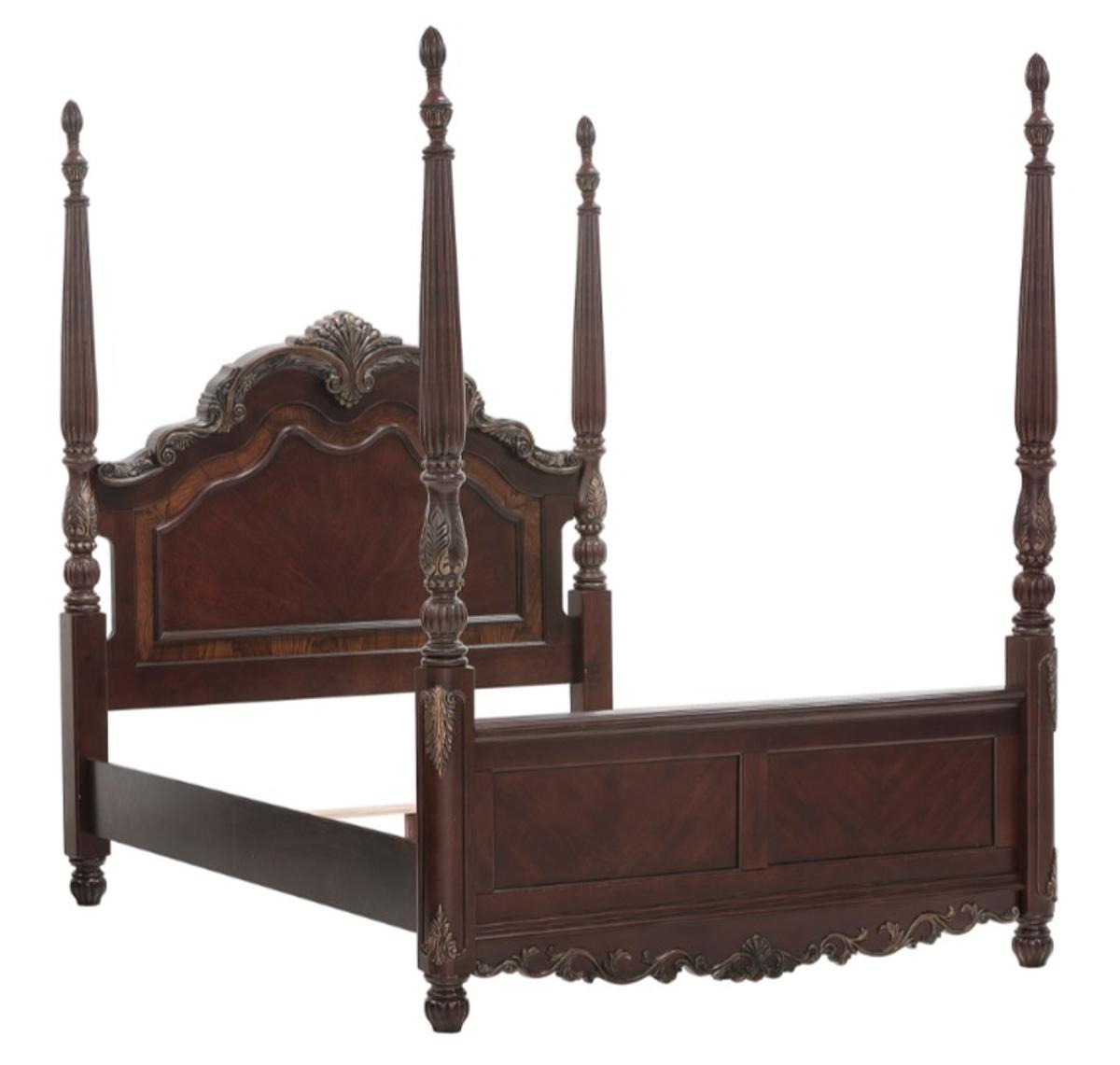 Deryn Park Queen Poster Bed in Cherry 2243-1 - Furniture 4 Less Outlet (Salinas,CA)