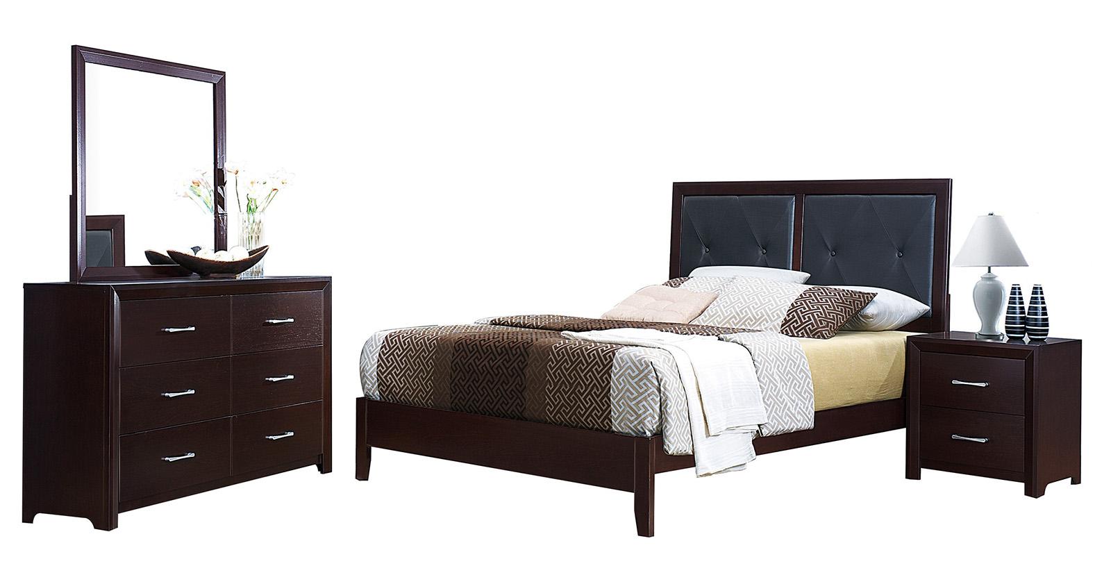 Edina 2 Drawer Nightstand in Espresso-Hinted Cherry 2145-4 - Furniture 4 Less Outlet (Salinas,CA)