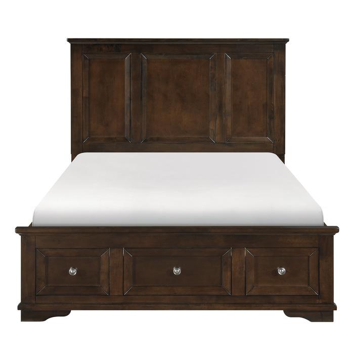 Eunice Queen Platform Bed with Footboard Storage in Espresso 1844DC-1 - Furniture 4 Less Outlet (Salinas,CA)
