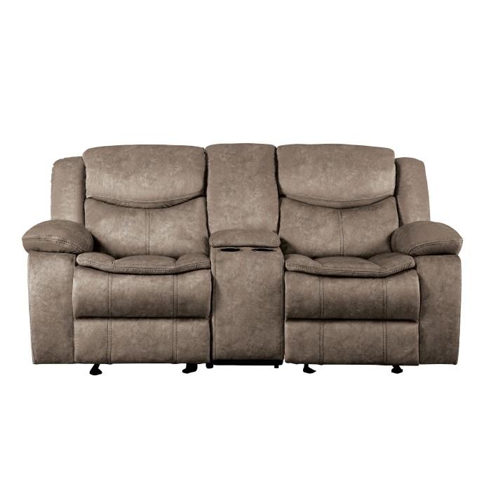 Bastrop Double Glider Reclining Loveseat in Brown 8230FBR-2 - Furniture 4 Less Outlet (Salinas,CA)