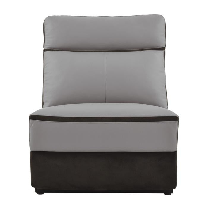 Laertes Armless Chair in Taupe Gray 8318-AC - Furniture 4 Less Outlet (Salinas,CA)