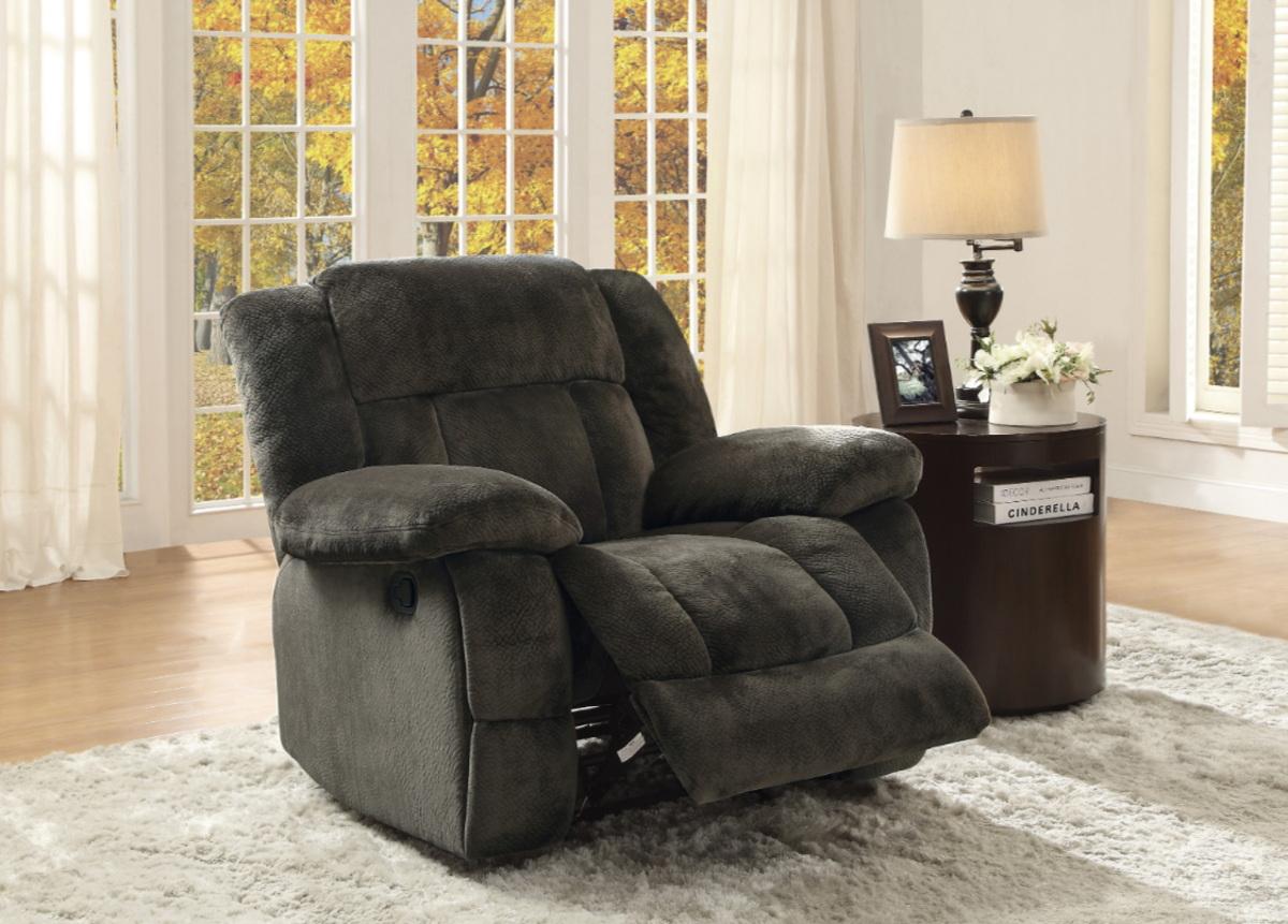 Laurelton Glider Reclining Chair in Chocolate 9636-1 - Furniture 4 Less Outlet (Salinas,CA)