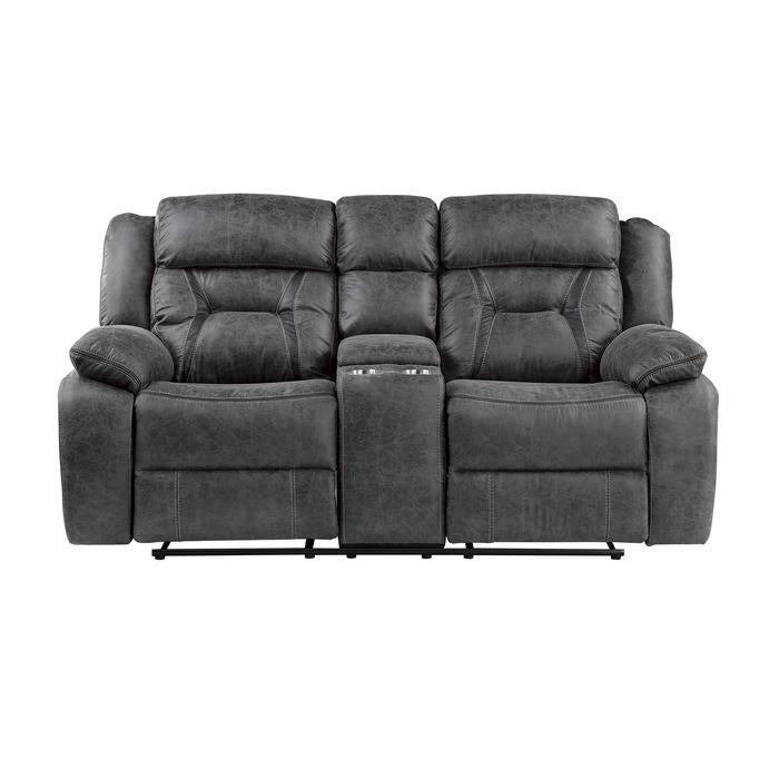 Madrona Hill Double Reclining Loveseat in Gray 9989GY-2 - Furniture 4 Less Outlet (Salinas,CA)