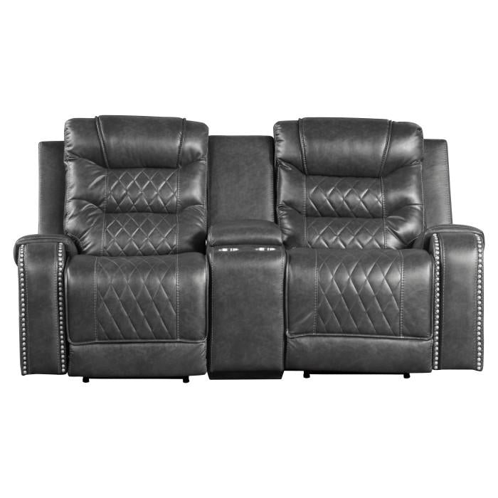 Putnam Power Double Reclining Loveseat in Gray 9405GY-2PW - Furniture 4 Less Outlet (Salinas,CA)